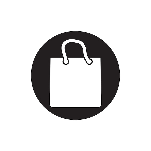Shopping bag icon Flat Vector illustration isolated on white background
