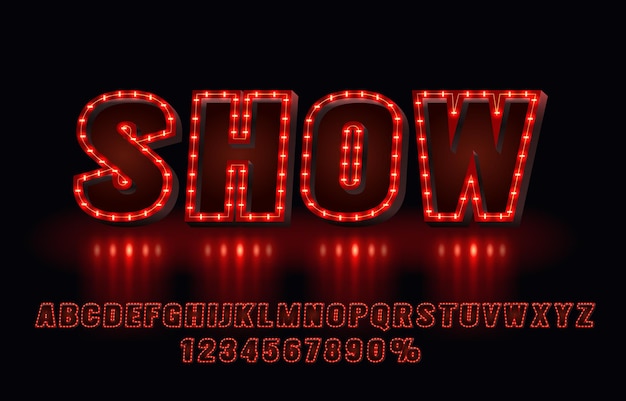 Show font set collection letters and numbers symbol Vector