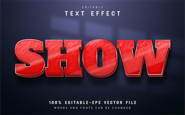 Show text, red 3d style text effect