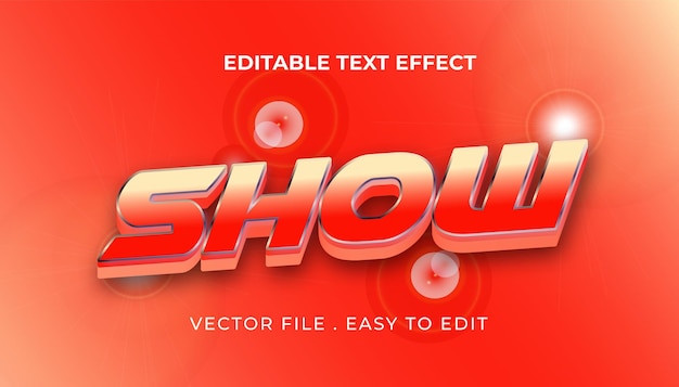 show typography Editable text effect 3d Traditional Cartoon template style