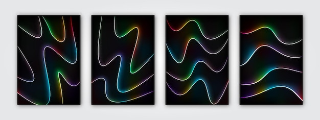 Show your style with this vector design, a set of elegant and modern fluid line background covers.