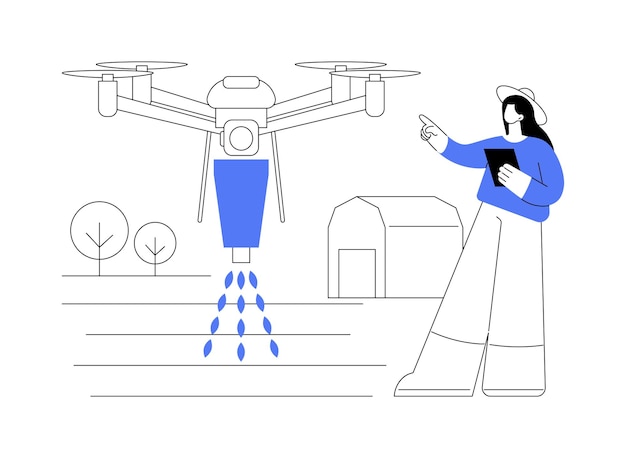 Siemenistutusdronit, eristettyjä sarjakuva vektorikuvituksia