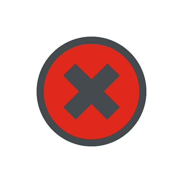 Sign of cross in circle icon in flat style isolated on white background Click and choice symbol vector illustration