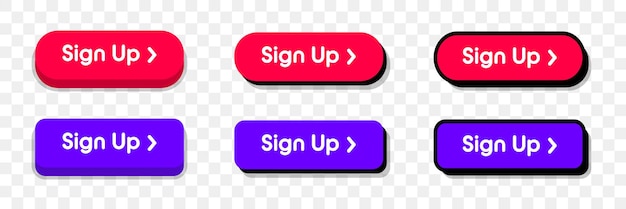 Sign up buttons Sign in sign up web buttons set User interface web buttons in flat style Login or signing up buttons Vector illustration for UI mobile app web