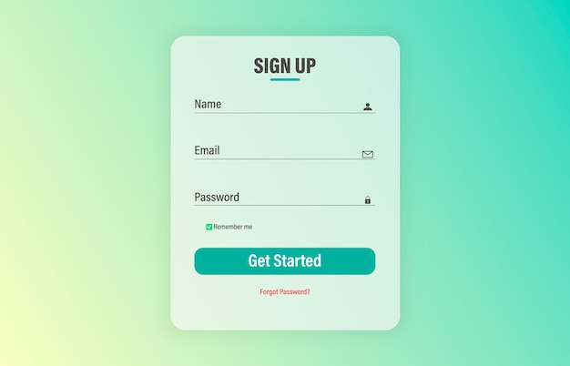 Sign Up Form Page. Website ui vector elements. Mockup for web-site Interface. Screens and web concept. Interface UX, UI GUI screen template for web site banners. Sign Up