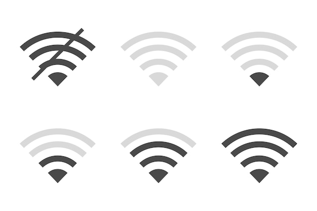 Signal strength wifi icon set collection wireless connection network symbol vector