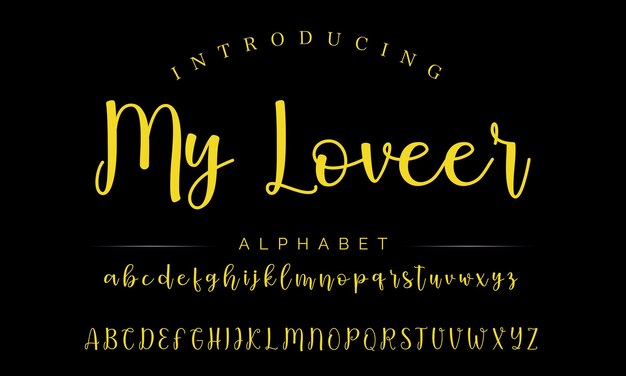 signature Font Calligraphy Logotype Script Brush Font Type Font lettering handwritten