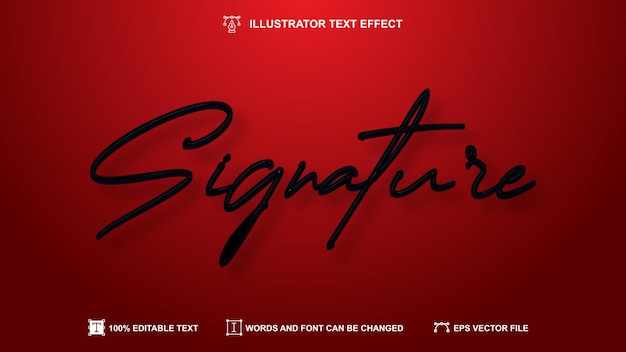 Signature text style, Luxury editable text effect