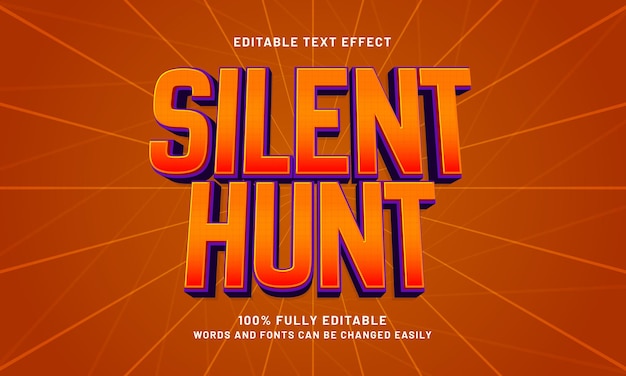silent hunt editable text effects with a hero and spider theme