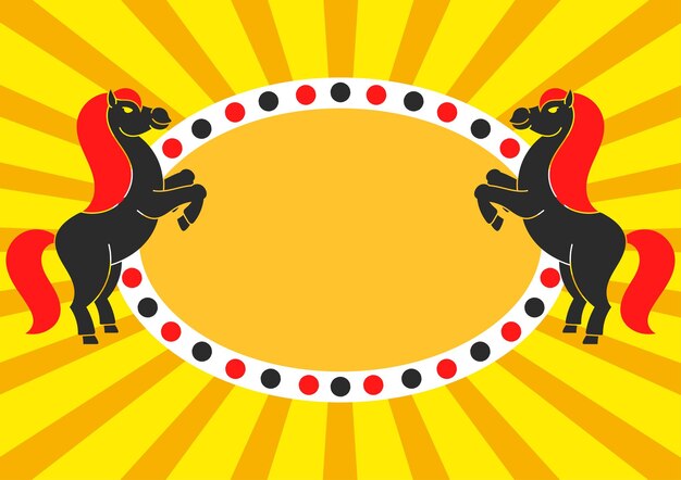 Silhouettes of rearing horses With place for your text For circus advertisements advertising