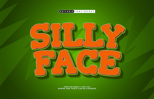 silly face editable text effect with a kids and play text style
