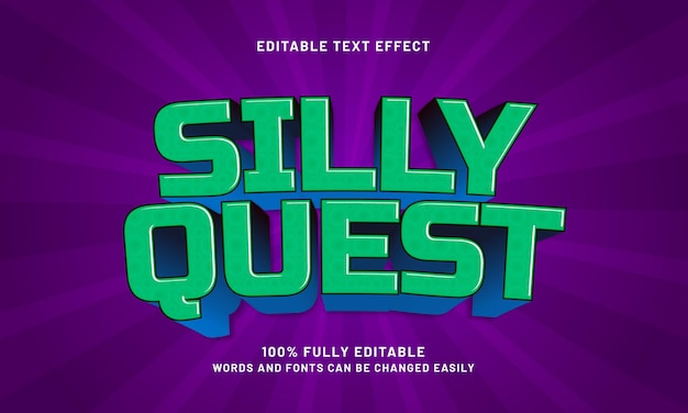 silly quest editable text effects with a kids and play theme
