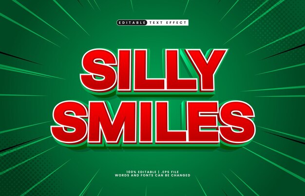 silly smiles editable text effect with a comedy and funny text style