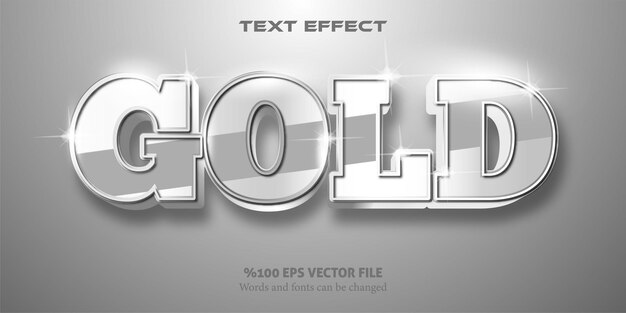 Silver color Futuristic Font Style GOLD