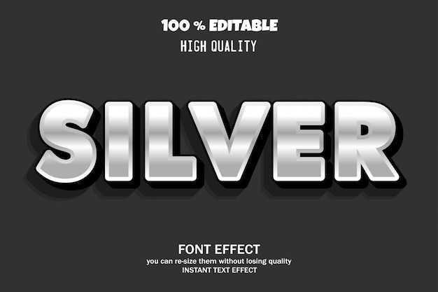 silver ,  font effect
