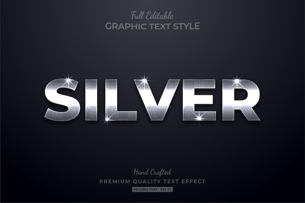 Silver Glow Editable Text Style Effect