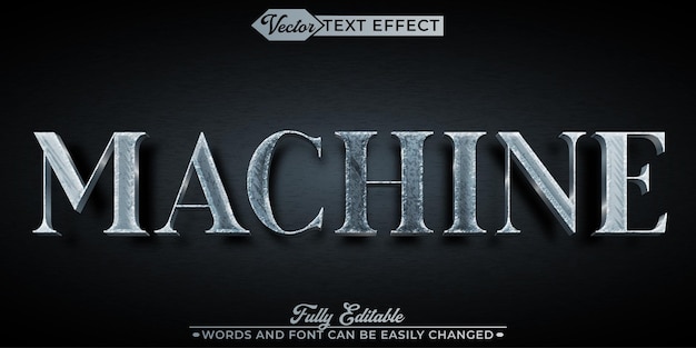Silver Machine Vector Editable Text Effect Template