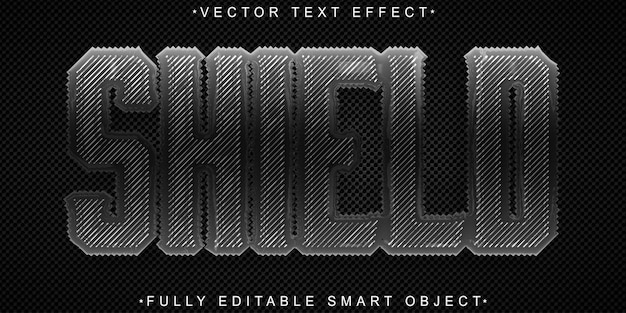 silver shield vector fully editable smart object text effect