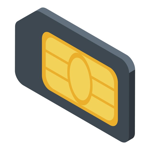 Sim card icon Isometric of sim card vector icon for web design isolated on white background