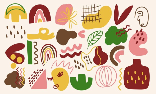 Simple abstract modern and trendy vector collection set shape