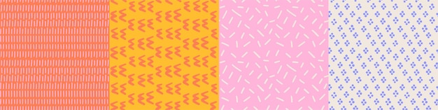 simple abstract rough geometric hand drawn irregular patterns set cute colored doodle simple drawing
