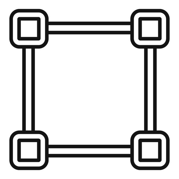 Simple black line rectangle frame vector