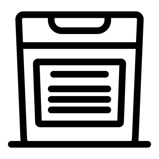 simple black line vector icon of a document being scanned