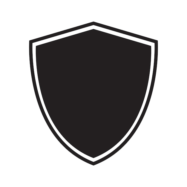 simple black shield icon vector