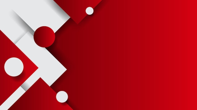 Simple blank red background vector for business Abstract red and white geometric shapes background