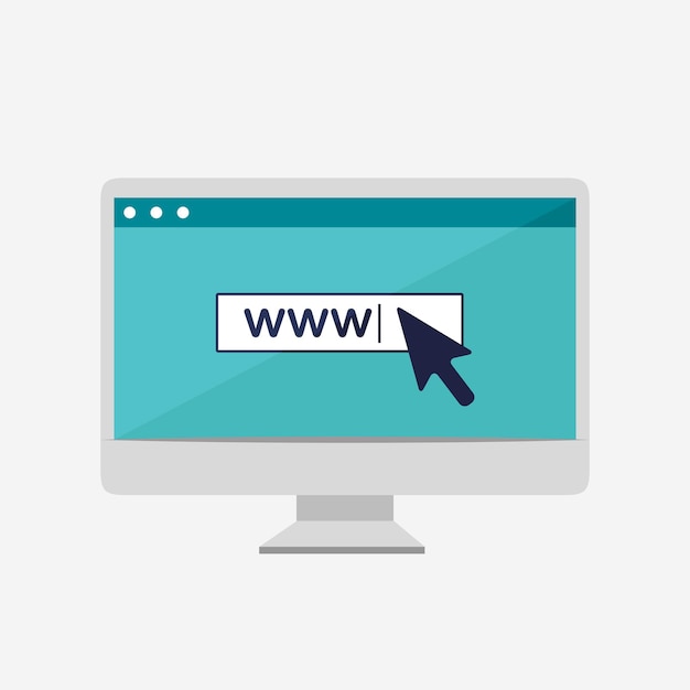 simple browser window on the computer screen. flat vector stock illustration.