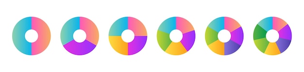 Simple business infographic pie chart collection
