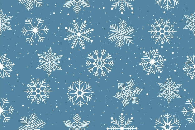 Simple Christmas seamless snowflake pattern Vector illustration on a white background