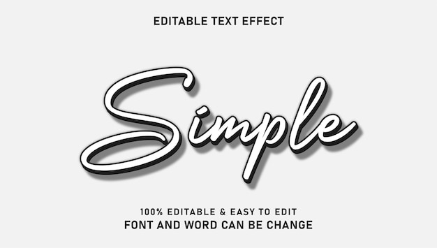simple effect text with editable modern 3d minimalist font style