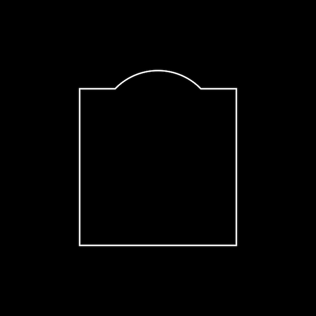 simple frame with curve line on the top can use for framework ornate decoration certificate line
