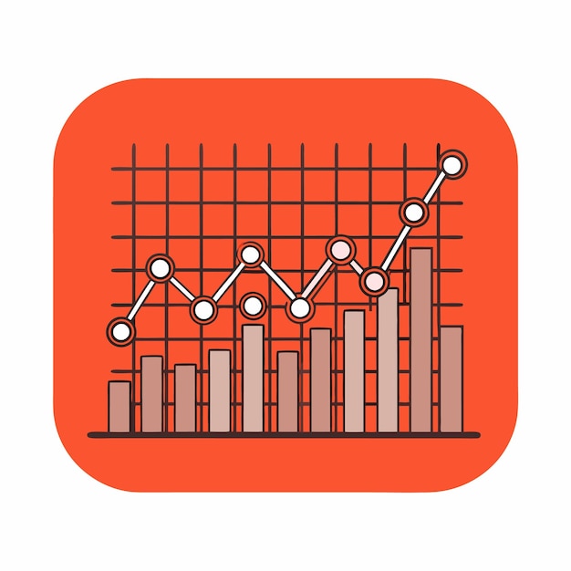 Simple hand drawn bar chart graphic showing growth and profit