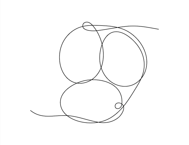 Simple hand drawn eggshaped illustration outline art with editable stroke easter three eggs one