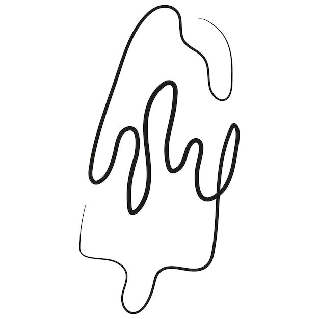 simple icon of a rectangular ice cream on a stick drawn with a single outline
