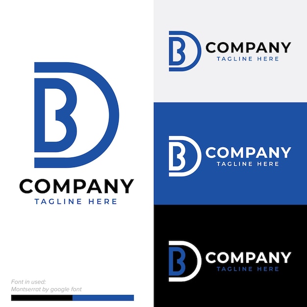 Simple initials D B or D B symbol icon flat logo vector design