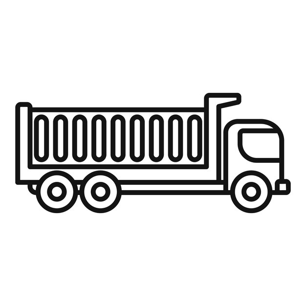 Simple line drawing of a dump truck transporting cargo