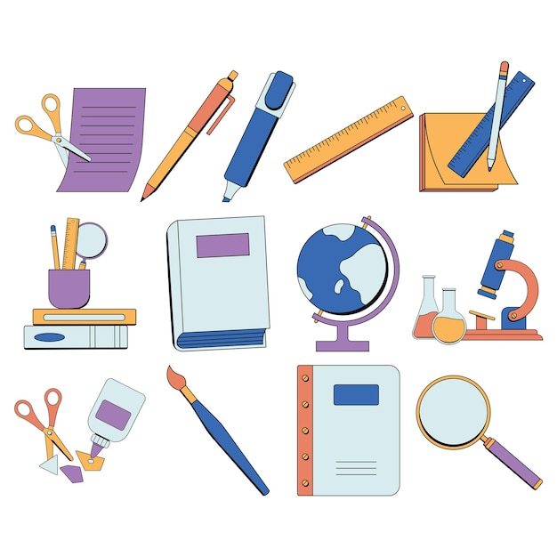 Simple lined objects in the classroom