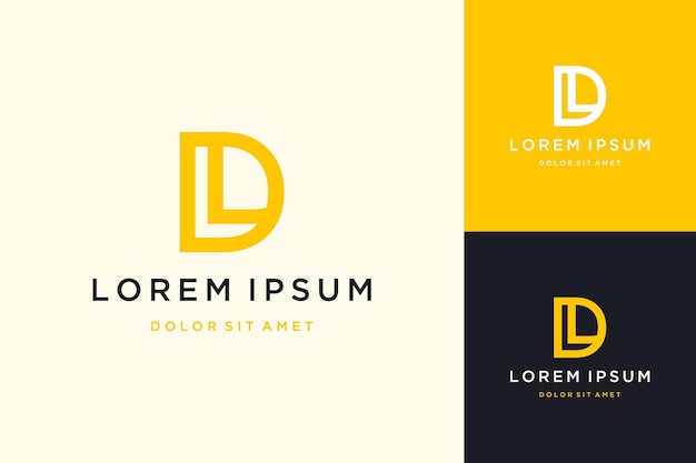 Simple logo design or monogram or initial letter D or DL