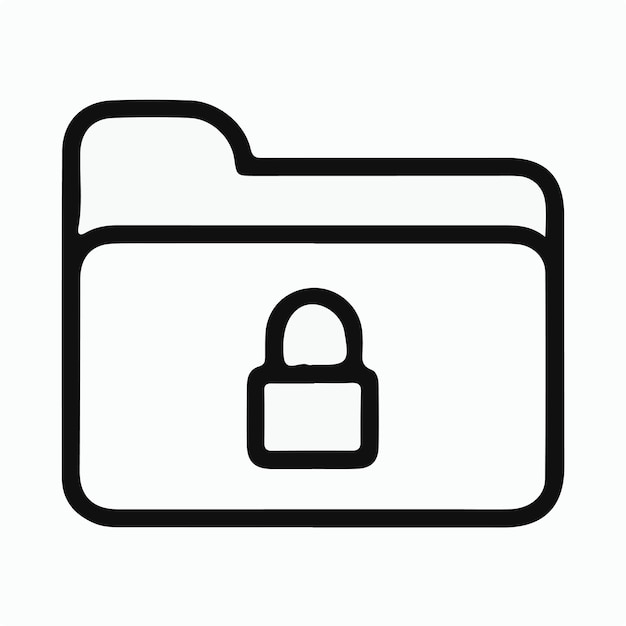simple minimal lock icon logo vector