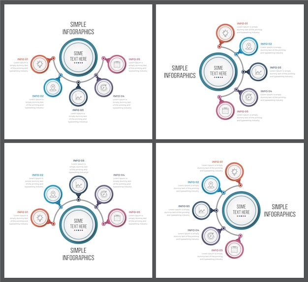 Simple Modern Circle Infographics with 4 items
