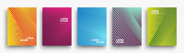simple modern covers template, set of minimal geometric halftone gradients