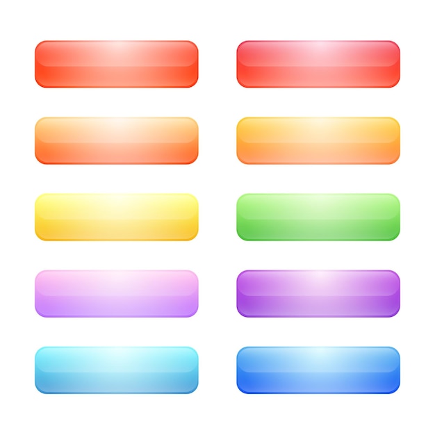 Simple of gradient buttonsCollection of colorful buttons in flat styleweb siteand ui