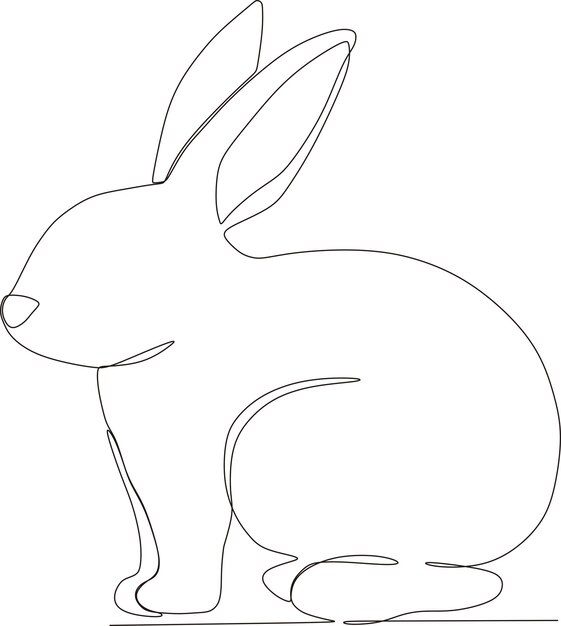 simple rabbit continuous line