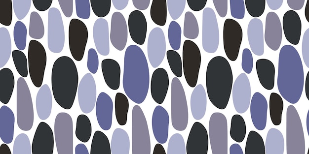 Simple seamless pattern of blue and black rocks