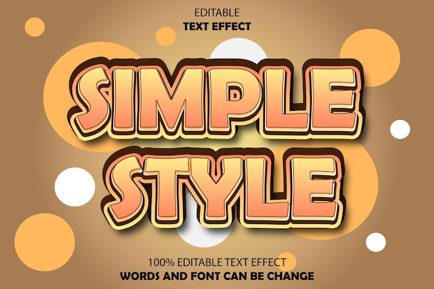 simple style editable text effect 3d emboss cartoon style