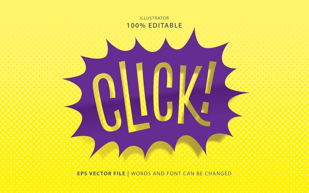 simple text effect type click editable free vector