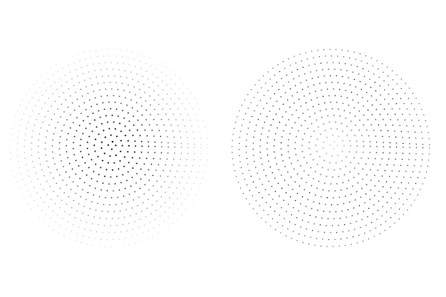 Simple Vector Black and White Circular Halftone, isolated on white